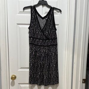 Ann Taylor Black and Gray Midi Dress